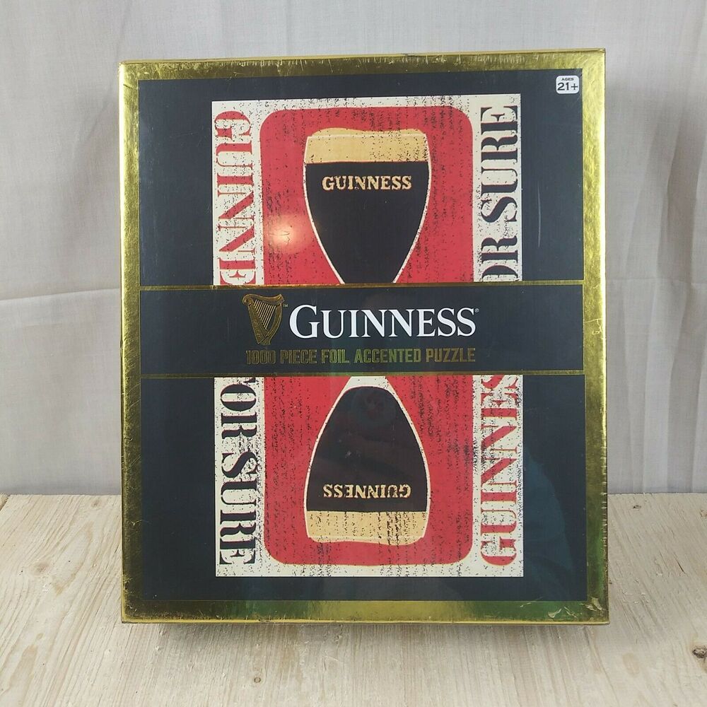 Front Porch Classics Guinness Beer 1000 Piece Foil Accented Jigsaw Puzzle 29x23"